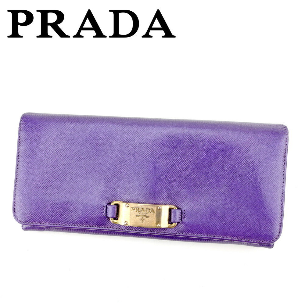 Prada zipper purple leather Wallet long - Picture 2 of 6